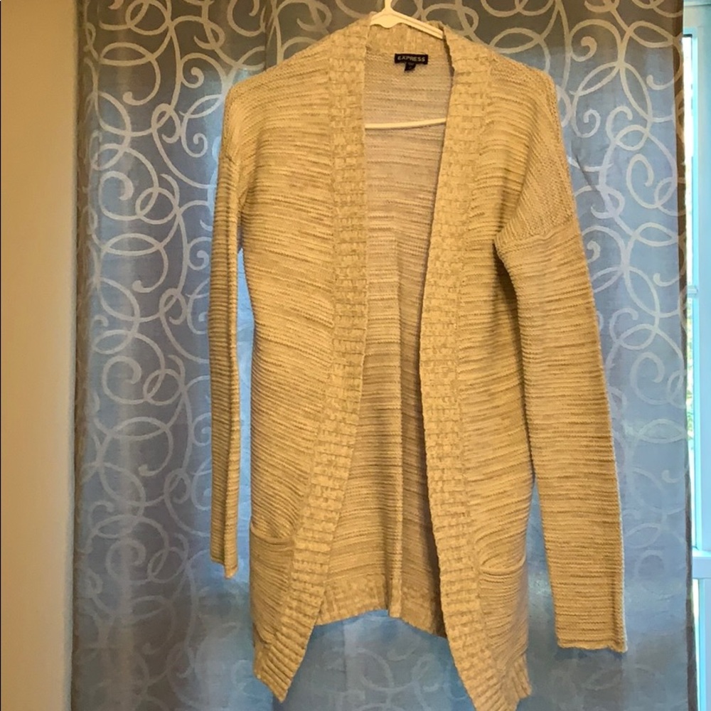Express tan and cream cardigan